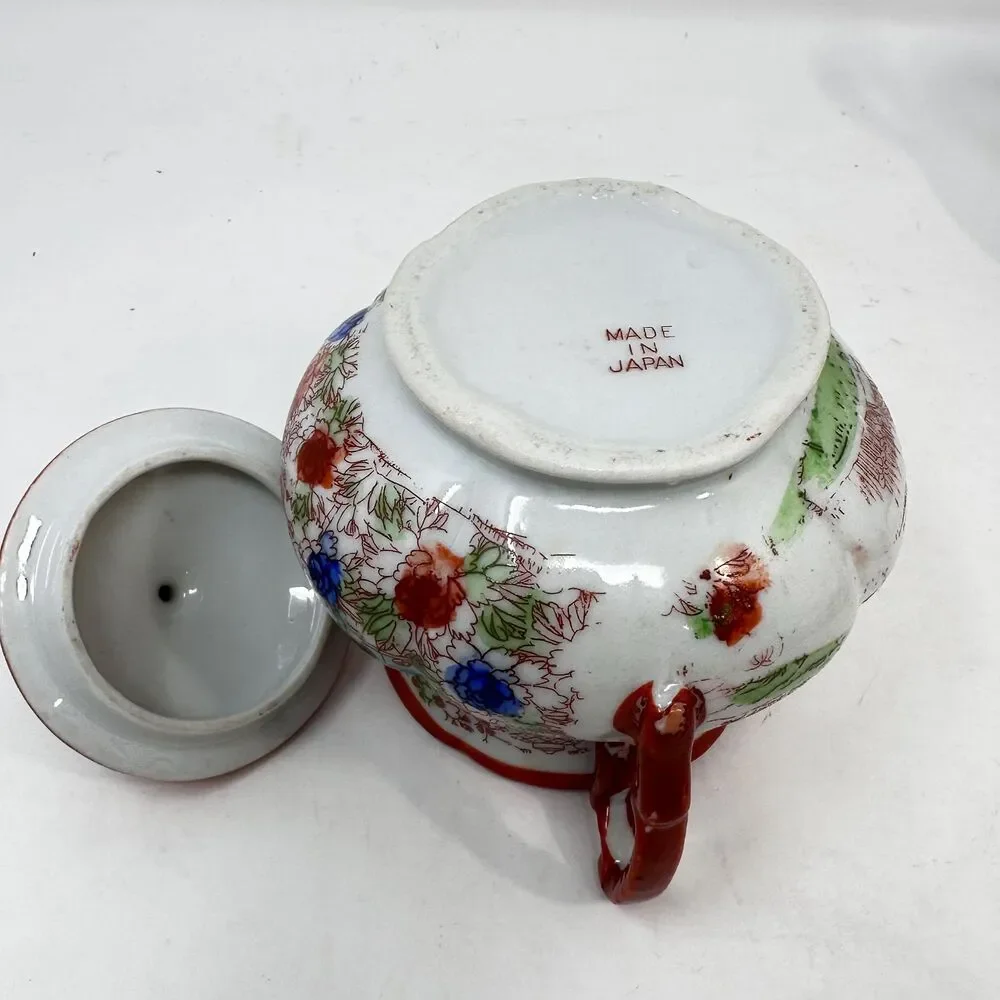 Vintage Japanese Geisha Girl Porcelain Creamer Sugar Bowl Mismatched Lot 6pc